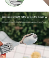Cuchillo Plegable de Acero Inoxidable 420 con Bolsillo Multifuncional Portátil con Tenedor y Cuchara para Supervivencia al Aire Libre y Camping Herramientas de Mano Desmontables - details 6