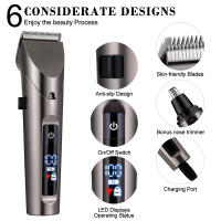 HATTEKER-cortadora de pelo multifunción profesional para hombres, recortadora de pelo de nariz, cortadora de Baber, corte de pelo - details 0