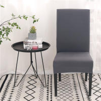 Cubierta de Silla de Spandex Ajustable Colores Sólidos para Comedores y Cocinas - details 11