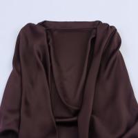 Vestido largo de satén texturizado sin espalda, versátil y a la moda para mujer, nuevo estilo 8391052 - details 8