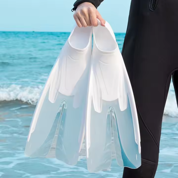 Aletas profesionales transparentes bifurcadas para adultos, natación estilo libre para hombres, buceo, entrenamiento de snorkel, aletas de natación - 1