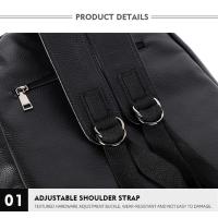 Mochila De piel auténtica 100% para hombre, morral para ordenador portátil de 14 pulgadas, de viaje, a la moda - details 18