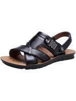 Sandalias de senderismo para hombre de cuero casual sandalias de caminar al aire libre antideslizantes sandalias romanas zapatillas cuero zapatos verano oferta senderismo sandalias - details 3