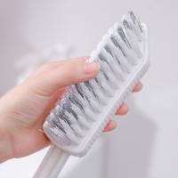 Cepillo de limpieza triangular sin callejón sin salida, cepillo de suelo de cerdas rígidas para colgar con cabeza Triangular, cepillo para huecos de azulejos de cerámica lavable blanco - details 7