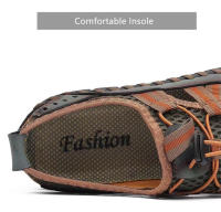 Sandalias de cuero para hombre, calzado deportivo ligero, antideslizante, transpirable, para playa y exteriores, Verano - details 7