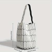 Bolsa de Tote Hexagonal Geométrica Material PVC Duradero Cierre Magnético - details 0