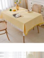 Mantel de rejilla tipo gofre con borde de borla, lino de algodón para uso doméstico y de camping, mantel rectangular circular para mesa central - details 17