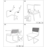 Pack de 2 Comedor Tapizadas, Sillas de Cocina Modernas con Patas de Metal, Gran Estabilidad y Capacidad de Carga, Blanco, Ratán, Vellón, Espuma - details 7