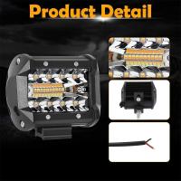 Coche LED luz de trabajo Pod 4 pulgadas 60W Punto de inundación Combo haz blanco amarillo estroboscópico Flash niebla lámpara de conducción para 4x4 todoterreno SUV ATV UTV - details 1