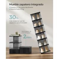 Juego de Organizadores de Zapatos 12 Cajas Apilables, 2 Zapateros Plegables y Portátiles, Hasta Talla 46, Montaje en 60s, Transparente y Blanco - details 11