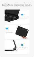 AJIUYU-Teclado mágico para iPad Air 11 M2 2024, Teclado magnético Air 6/5/4 Pro11 2018-2022, funda tipo Folio con retroiluminación inteligente - details 10