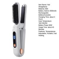 Portátil Sin Cable Alisador de Cabello 3 Velocidades Ajustables Cepillo Eléctrico para Estilizar Rizos Desenredador para Belleza - details 25