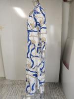 Ropa de mujer europea y americana temperamento impresión de un solo pecho dividido camisa vestido 661 - details 23