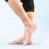 Soc corto sin espalda para hombre y mujer, adhesivo antideslizante para yoga, Pilates, baile, fiess - details 6