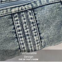 Bolso cruzado Retro vaquero de tela vaquera con cremallera de alta capacidad para mujer, bolso para axila, bolso de lona con correa ajustable, ropa informal - details 14