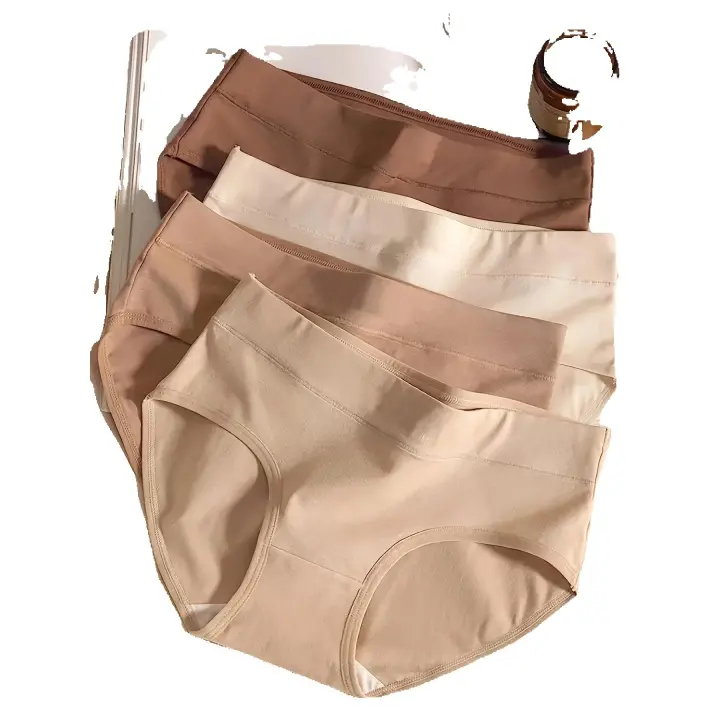 4 Paquetes de Bragas de Mujer sin Costuras de Punto Elegante Color Sólido, Cintura Media, 95% Algodón, 5% Elastano, Perfectas para Deportes y Uso Diario - 1