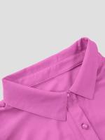 Blusa informal de talla grande para mujer, blusa de manga abombada de Color sólido, adecuada para oficina y exteriores, con un solo pecho, novedad de primavera y verano 2025 - details 3