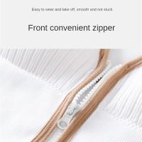 Sujetadores deportivos para mujer, Top blanco transpirable, Top corto ajustado, chaleco de Yoga con cremallera frontal de talla grande, sujetador atlético a prueba de golpes para gimnasio y Fitness - details 3