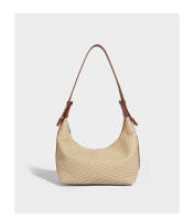 Bolso bandolera retro de un solo hombro, nueva bolsa tejida de hierba estilo casual para vacaciones, bolso de playa simple tipo bandolera. - details 15