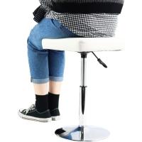 Cuadrado Cuero Silla Ocio Bar Trabajo Giratorio Ajustable en Altura Garaje sin Respaldo barbero Blanco - details 4