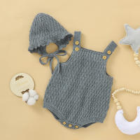 Conjunto de ropa interior de Bebé, Sudadera con capucha, sombrero caliente, 2 piezas, Color Sólido - details 3