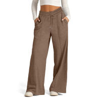 High Waisted Wide Leg Sweatpants Para Mujer Pantalones De Yoga Casuales Jogger De Cintura Baja Estilo Casual Cotton Ankle-Length - details 14
