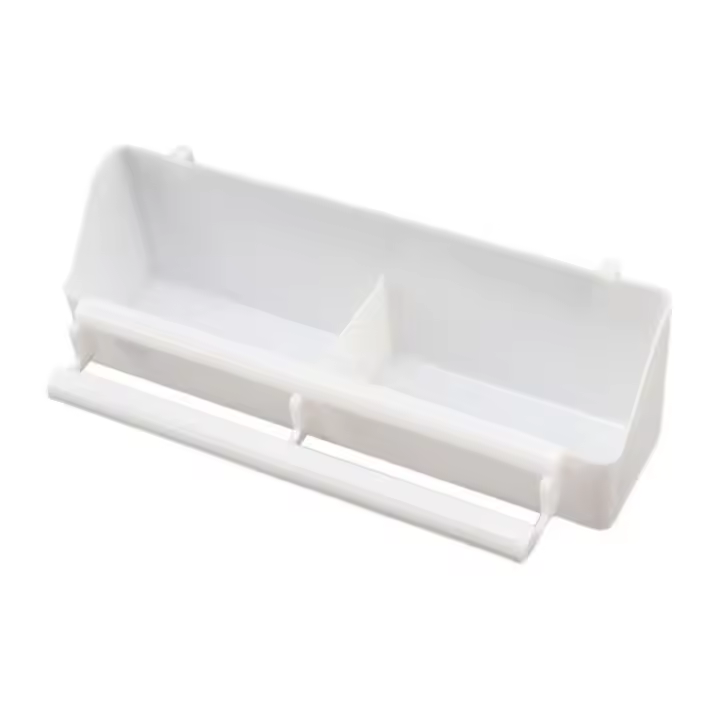 Cuenco colgante de agua para pájaros blancos, doble cuenco de plástico, bebedero de agua para loros, jaula para pájaros, taza de alimentación, caja de agua para pájaros - 1
