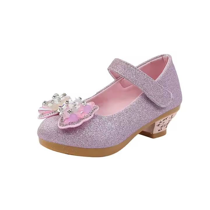 Zapatos de cuero para niños, diamantes sintéticos Candy Princs para niñas de París, zapatos multifuncionales de moda para niños con fiesta - 1