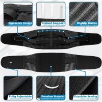 Elástico Lumbar Back Cinturón de Ayuda de La Cintura Entrenador Ajustable Lumbar Pad con 6 Estadas Abdominal Binder Fitness Gym Cinturones - details 3