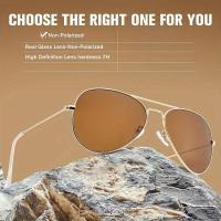 Gafas de sol retro clásicas, aviador con montura de metal y lentes de vidrio, para hombres, mujeres, deportes al aire libre - details 10