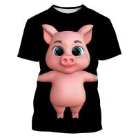 Interesante camiseta con estampado 3D de cerdo de talla grande para hombre, camiseta deportiva para exteriores Fiess, pantalón corto informal de calle transpirable de secado rápido, manga - details 12