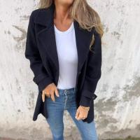 Otoño Invierno abrigos de lana para mujer casual cuello vuelto chaqueta abrigo señora - details 4