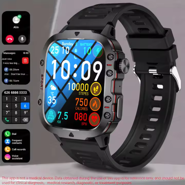 Reloj Inteligente para Hombres Pantalla Completa de HD, 420 Mah, Modo Deportivo de 100+, Salud del Corazón, Spo2, Dormilo, Deportes al Aire Libre - 1