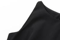 TRAFZA-Vestido corto informal para mujer, traje sin mangas con cuello redondo, lazo decorativo y cremallera, 4 colores, 2024 - details 12