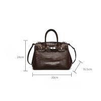 Bolso de mano de platino portátil con para viajeros patrón de cocodrilo, práctico bolso de mensajero Kelly - details 8