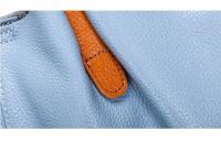 Bolso de piel auténtica para mujer, bandolera de hombro de diseñador de lujo, Color sólido, a la moda - details 14