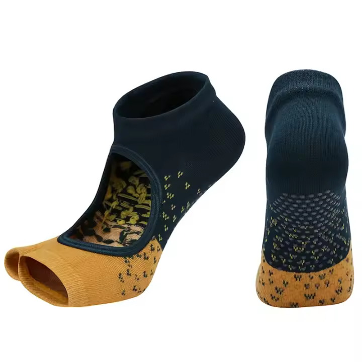 Calcetines antideslizantes sin dedos para mujer, medias de agarre para Yoga, Barre, Pilates, Fitness, gimnasio, deportes, baile, YOGO - 1