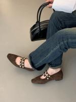 Nuevos zapatos franceses Mary Jane para mujer versión coreana diseño sentido moda remache tacón grueso cabeza cuadrada zapatos individuales ladyshoes - details 21