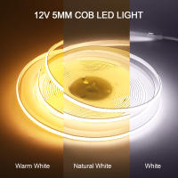 Tira de luces LED COB Superfina, cinta suave y Flexible de 5mm, 320LED/m, cc 12V, barra de luz roja, verde, azul, blanco frío y cálido para iluminación de decoración - details 1