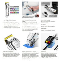 Tijeras de peluquería profesionales para peluqueros, potente juego de tijeras eléctricas, sin cable, ajustables, t - details 7