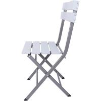 Set 2 Sillas De Exterior, Sillas Plegables, Acero Plástico, Gris Claro, Ahorro De Espacio, para Balcón Camping - Dimensiones AxANxFON: 78 x 37 x 45 cm - Art - details 5