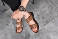 Sandalias de verano para hombre, cómodas sandalias de cuero con plataforma para exteriores, suela suave antideslizante, zapatos informales de trekking para verano, zapatos de playa para niño - details 23