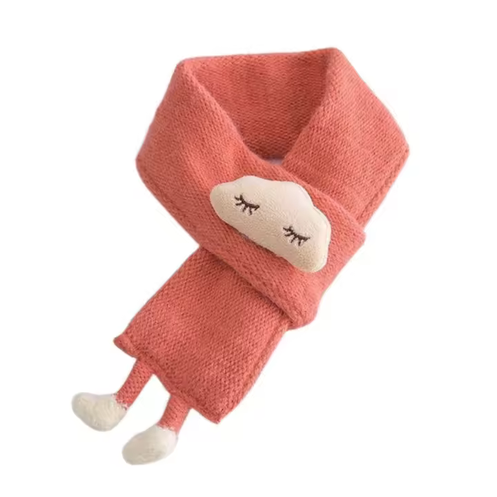 Bufanda de punto para bebé, chal de cuello grueso y cálido para niños, protector de cuello de nubes de dibujos animados, Otoño e Invierno - 1