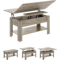 Mesa de Almacenamiento Oculto Regulable en Altura 3 en 1 Multifunción Diseño Blanco - details 14