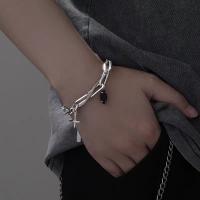 Pulsera de Titanio Estrella Cruz Joyería Única para Hombres Accesorios Urbanos Unisex - details 0