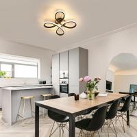 Goeco - Plafón LED de Aluminio para Techo 28W - 3000K Luz Cálida 220V - Diá 30CM - Lámpara de Techo Nórdica de Diseño Flor - Negro - Iluminación Interior para Sala de estar, Dormitorio, Comedor, Pasillo - details 4