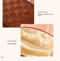 Bolso De Maquillaje Para Mujer Grande Capacidad Lujo Estilo Multifuncional Viaje Cosmético Bolsa De Algodón PU Con Patrón Cuadriculado Cierre De Cremallera - details 9