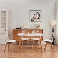 Sillas de Comedor Tapizadas en Telapara Cocina Comedor Dormitorio (Pack 4, Blanco/Cuero) - details 2