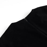 Nueva moda mujer Sexy vestido largo ajustado con abertura calada Club fiesta Maxi mujer Vintage negro Veet vestidos - details 8