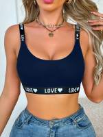 EasyFave Sujetador de punto con forma de corazón y letras para mujer - details 32